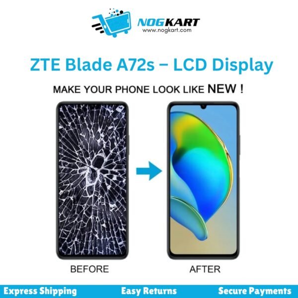 ZTE Blade A72s LCD Display and Touch Screen Panel replacement with high-quality visuals and touch response
