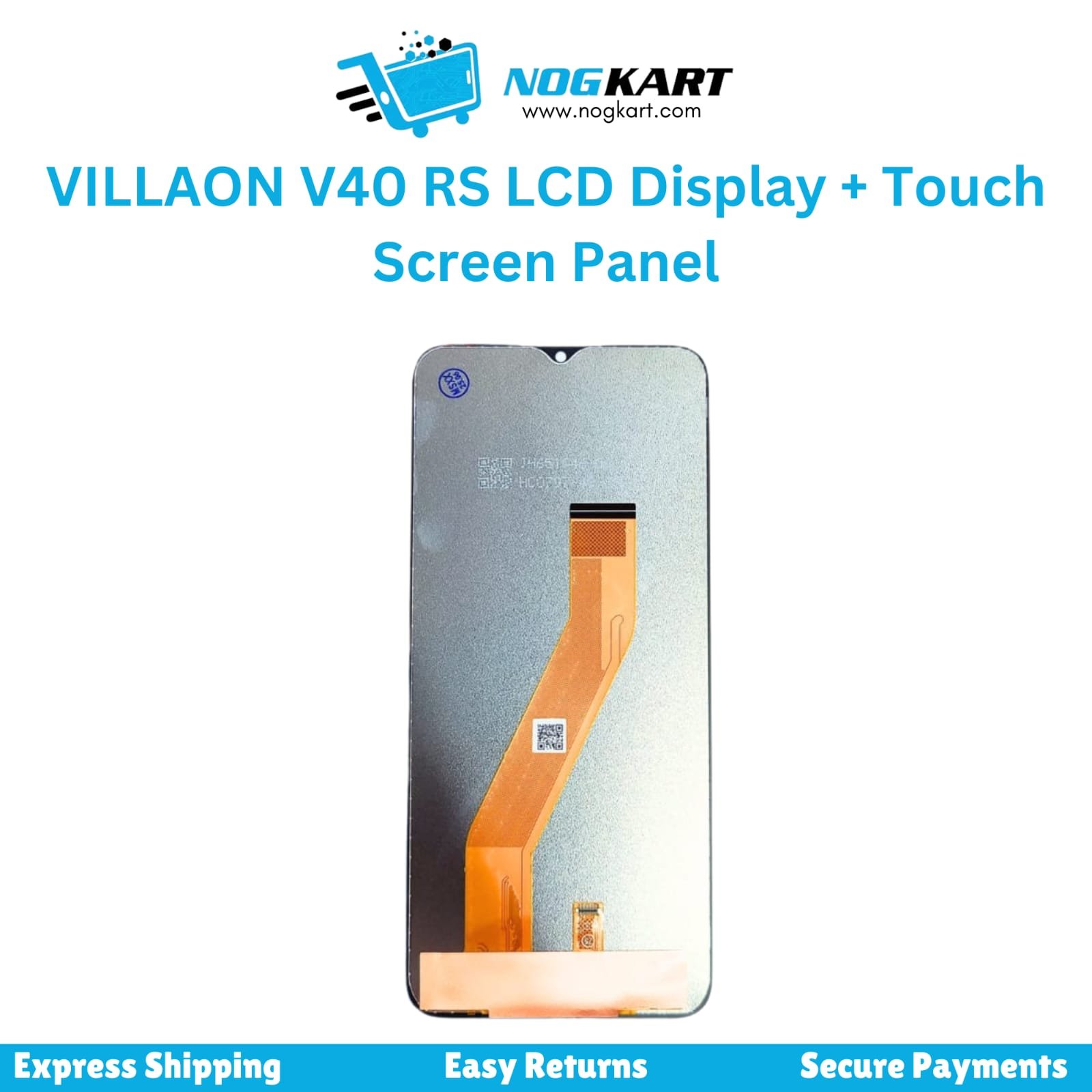VILLAON V40 RS LCD Display and Touch Screen Panel front and back view – available at Nog Kart